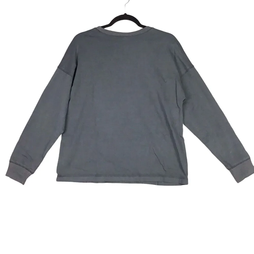 Wild Fable Womens Size M Pullover Sweatshirt Dark Gray Long Sleeve Crew Pocket - Picture 4 of 13